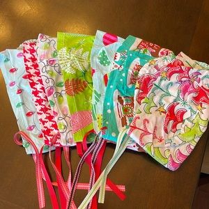 ❤️Lot of 7 EUC Blue Sky Pony Christmas Scrub Hats 🎄